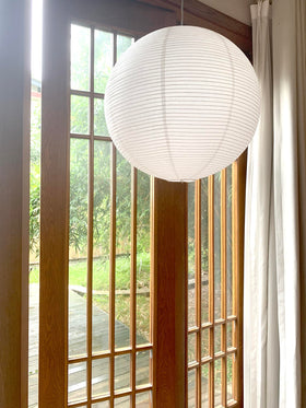 Henjjras round paper lampshade 60cm diameter offers lightweight, easy installation.