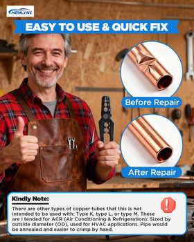HENLYNX manual copper tube rounder aluminum body resists wear for daily use.