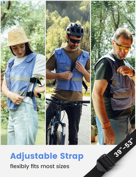 HENNCHEE cooling vest blue reflective design boosts visibility.