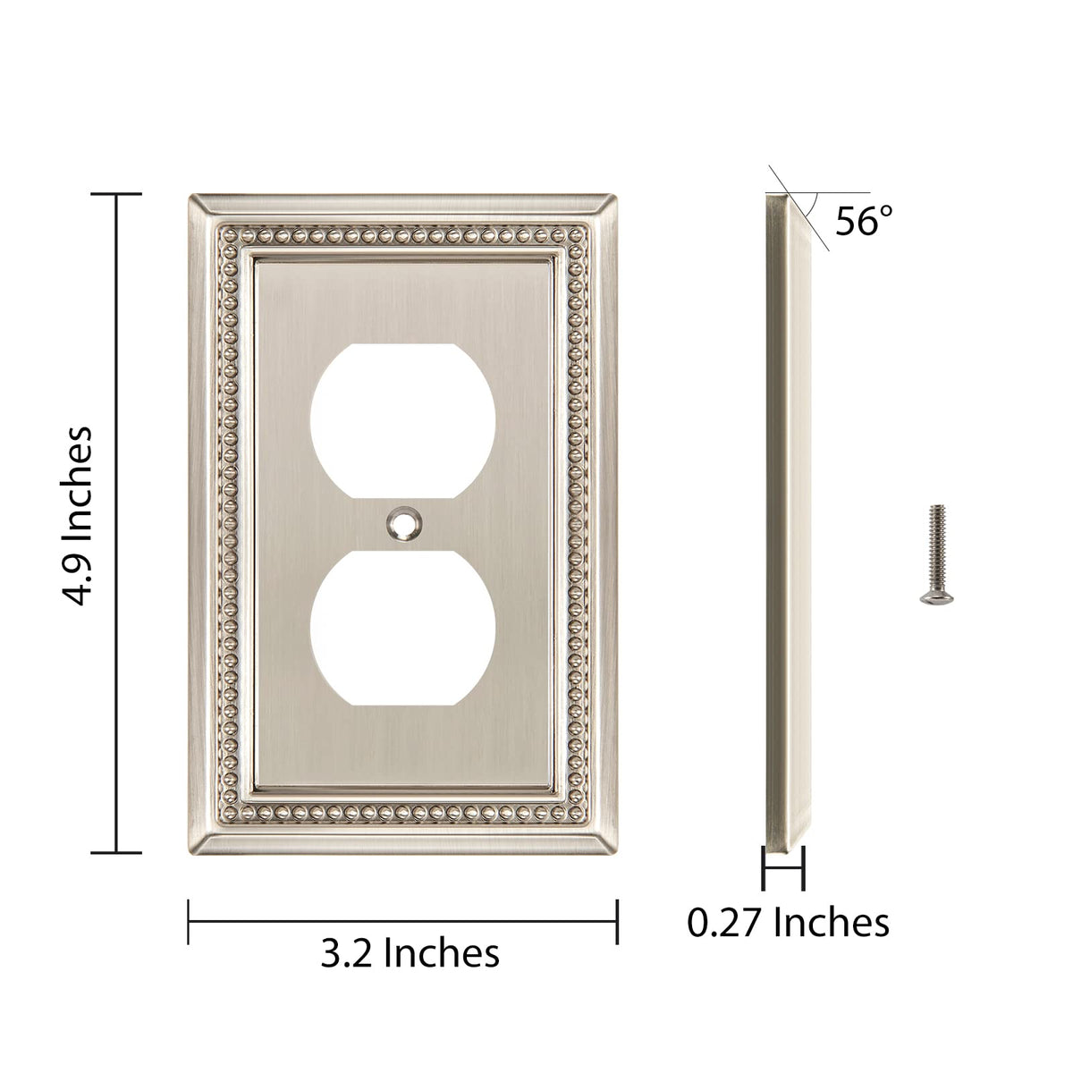 Beaded decorative edge enhances traditional decor and coordinates with switches.