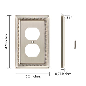 Beaded decorative edge enhances traditional decor and coordinates with switches.