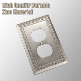 Heavy-duty zinc alloy wall plate ensures durable, long-lasting room accents.
