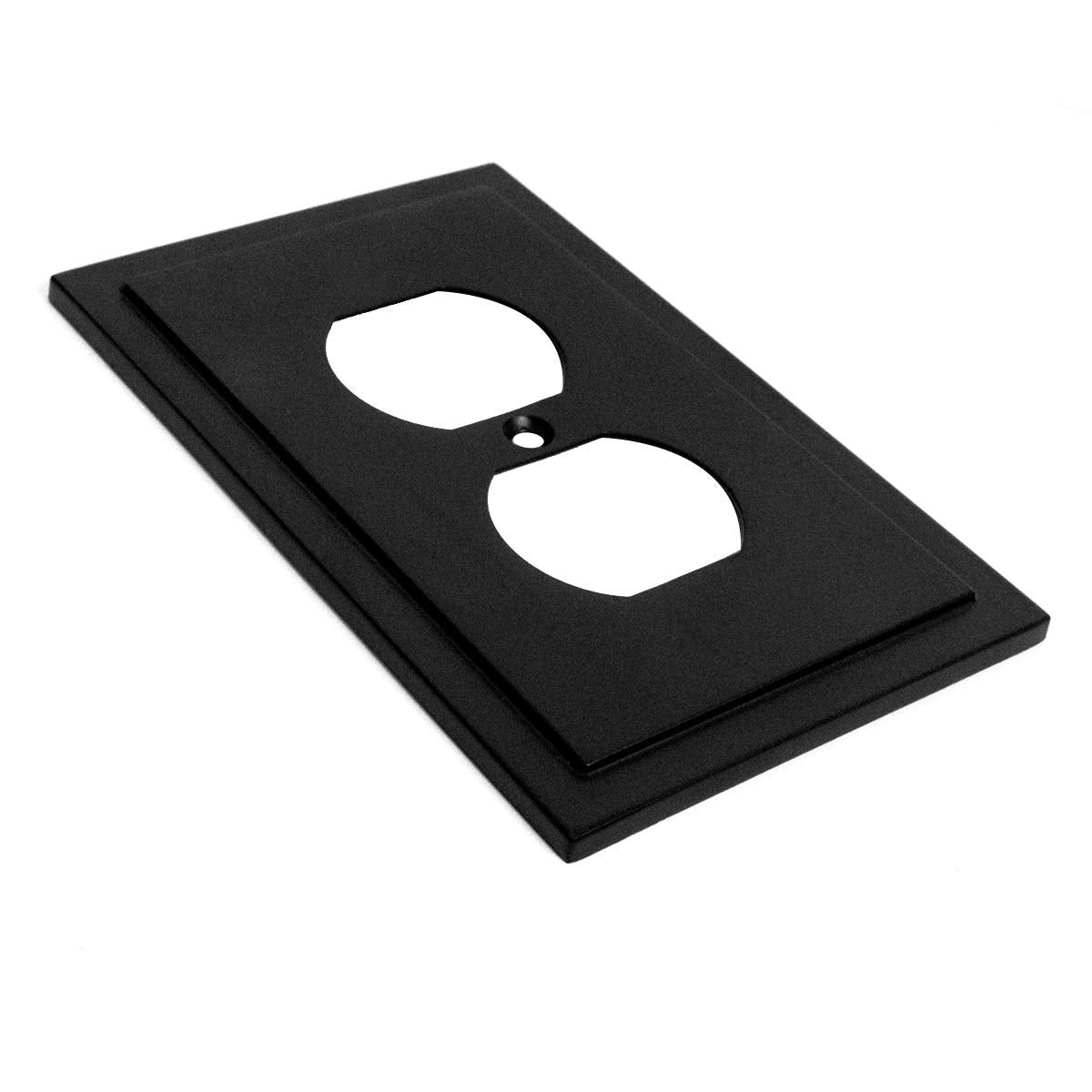 Henne Bery matte black duplex wall plate adds refined, cohesive upgrades