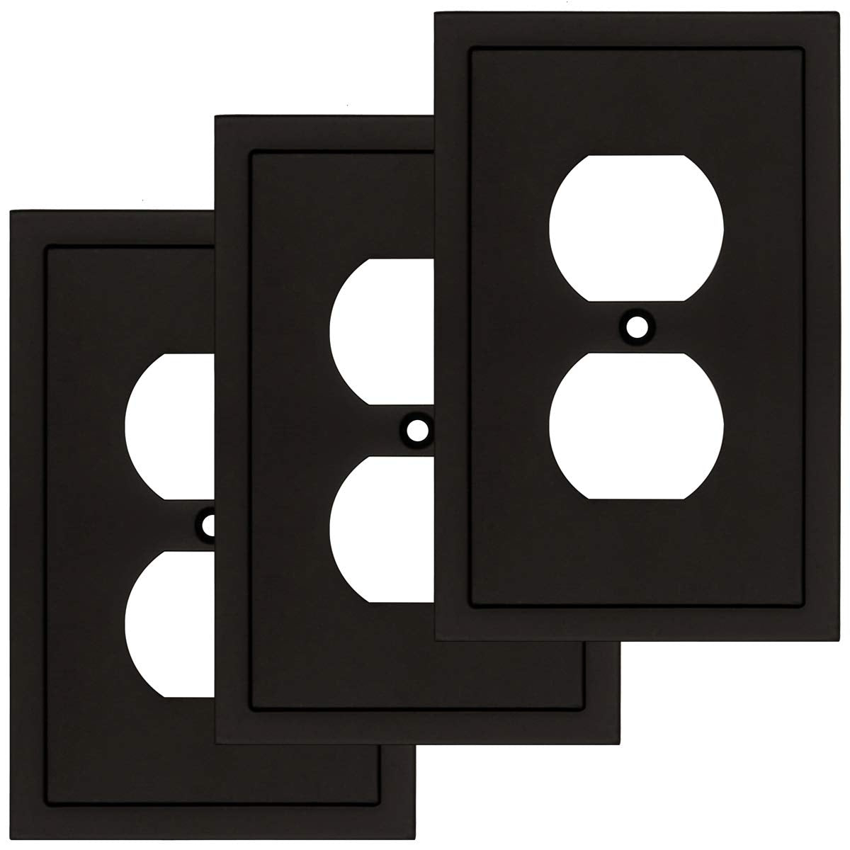 Henne Bery Modern Edge matte black wall plate for durable single-gang installation