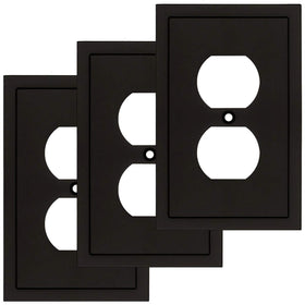 Henne Bery Modern Edge matte black wall plate for durable single-gang installation