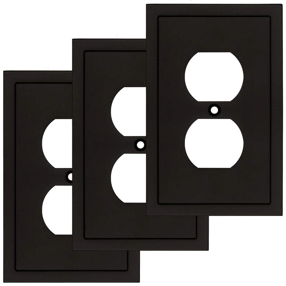 Henne Bery Modern Edge matte black wall plate for durable single-gang installation