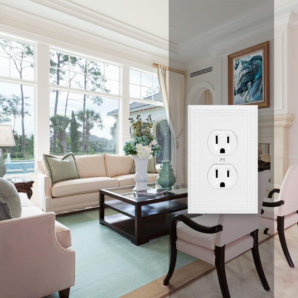 Henne Bery Sunken Pearls outlet cover white pack 3 ready to install.