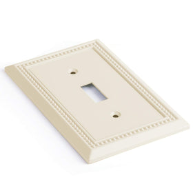 Henne Bery Sunken Pearls single-toggle plate in light almond finish for durable coverage.