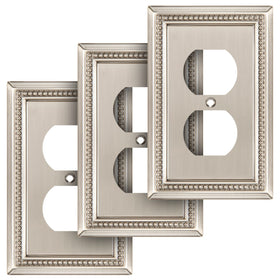 Henne Bery Sunken Pearls wall plate with satin nickel finish adds elegant detail.