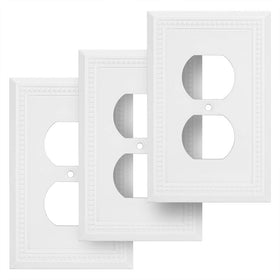 Henne Bery Sunken Pearls wall plate white with beaded detail, durable zinc alloy.