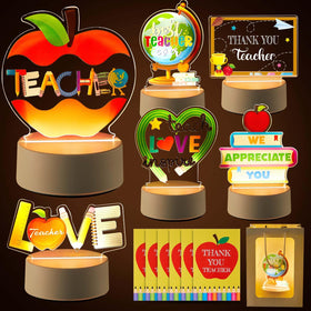 Henoyso engraved night light Apple design provides a warm desk glow for teachers.