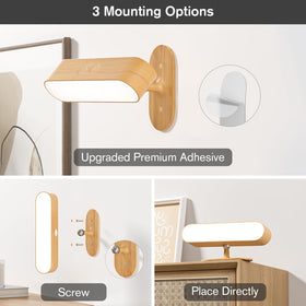 Hensam adhesive-mount wall sconce for damage-free installation