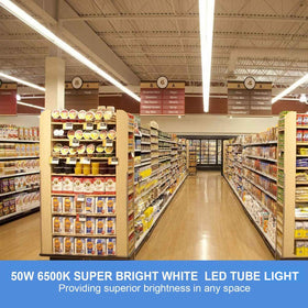 Henwsi 4ft LED shop light bright 8000lm demonstrates high-visibility workshop lighting.