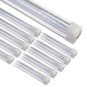 Henwsi 8ft LED shop light with V-shaped 270-degree glow for broad workspace coverage