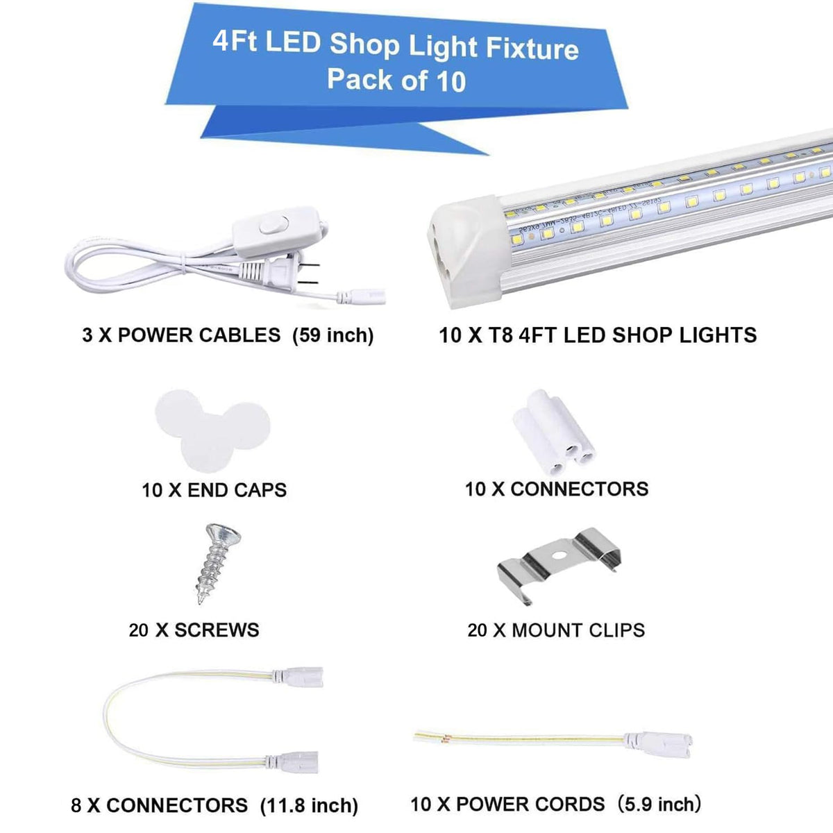 Henwsi T8 clear-cover tube image emphasizes clear optics and long-lasting illumination.