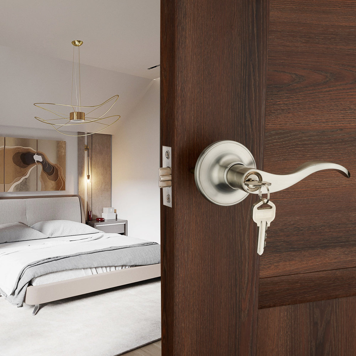 HENYIN Wave Lever Lock key pack image highlights included keys.