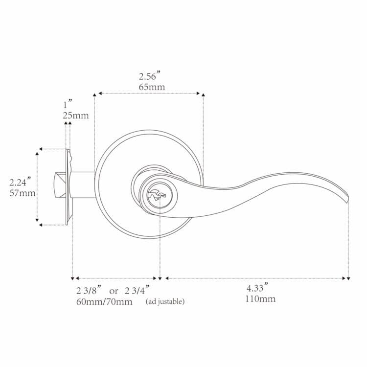 HENYIN Wave Lever Lock side view showing ergonomic handle.