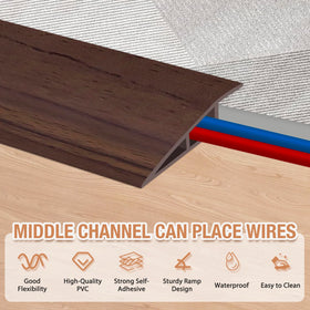Heonay deep brown wood grain doorway edge strip enhancing room transition