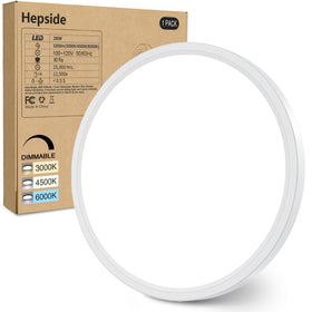 Hepside 12 inch flush mount light in white, ideal for kitchen and bedroom spaces