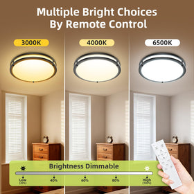 Hepside 13-inch slim black ceiling light fits modern spaces.