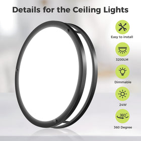 hepside 13-inch flush mount bedroom ambience with soft lighting.