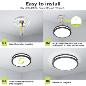 hepside 13-inch flush mount installation guide demonstrates easy setup.