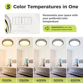 hepside 13-inch flush mount slim profile blends with ceiling lines.