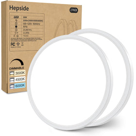 Hepside 2-pack flush mount light, 12-inch, dimmable for versatile room lighting