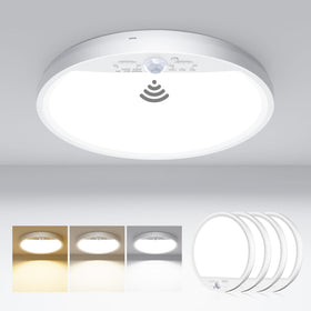 Hepside 4-pack motion sensor ceiling light, front view, 7-inch flush mount for hallways.