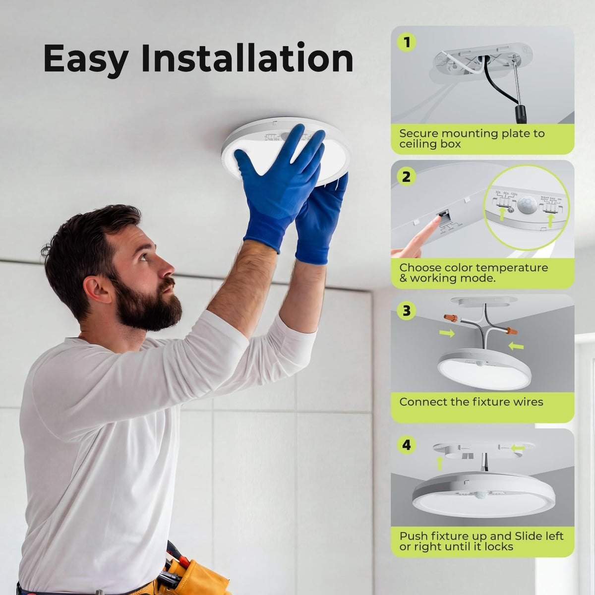 Hepside 4-pack 7-inch ultra-thin flush design blends with modern decor.