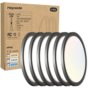 Hepside 6PACK LED disc light 7-inch panel for bright, energy-efficient ceiling illumination.