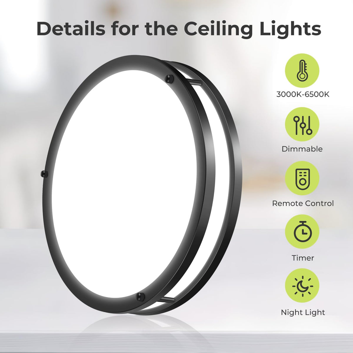 Hepside dimmable LED light with remote control offering warm to cool tones.