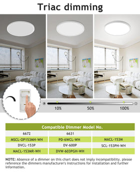 Hepside LED ceiling light with three color temps for task lighting and ambiance