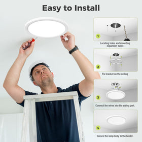 hepside 12in kitchen hallway closet use shows versatile, space-saving lighting.