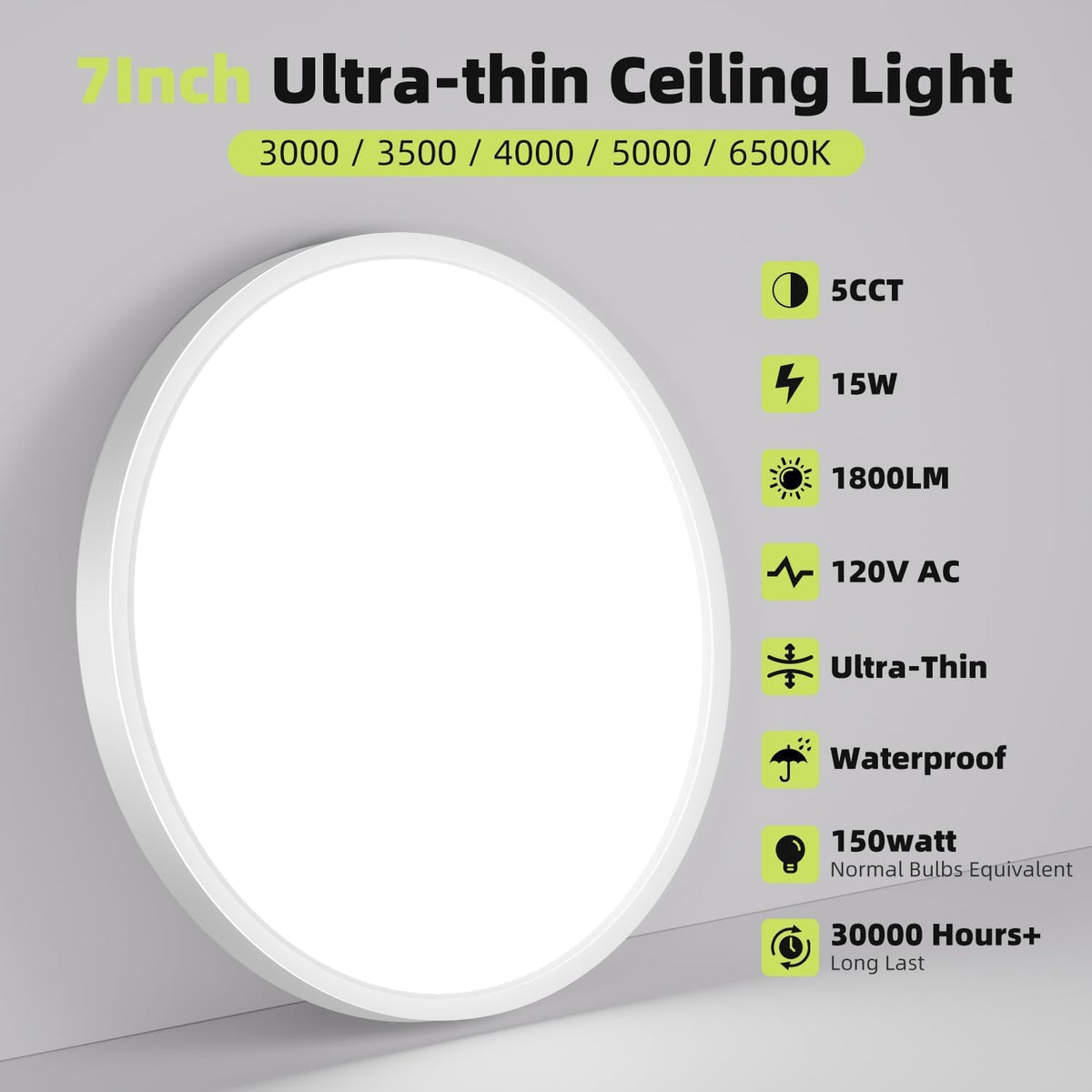 hepside LED flush mount color temperature selector demonstrates five options