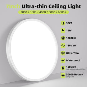 hepside LED flush mount color temperature selector demonstrates five options