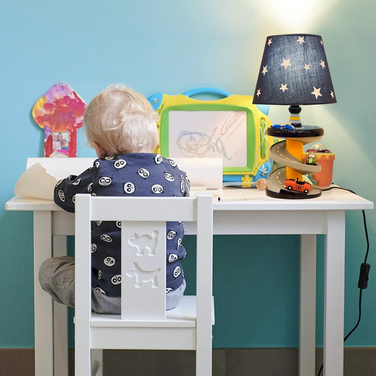 HERBESTBAY adorable car lamp decor sparks imagination in a boys' room.