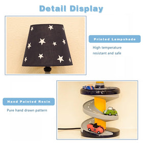 HERBESTBAY car bedside lamp resin figure enhances nursery decor with whimsy.