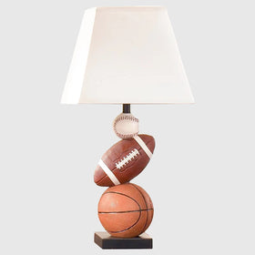 HERBESTBAY Football Kids Table Lamp front view provides cozy bedside lighting for playtime