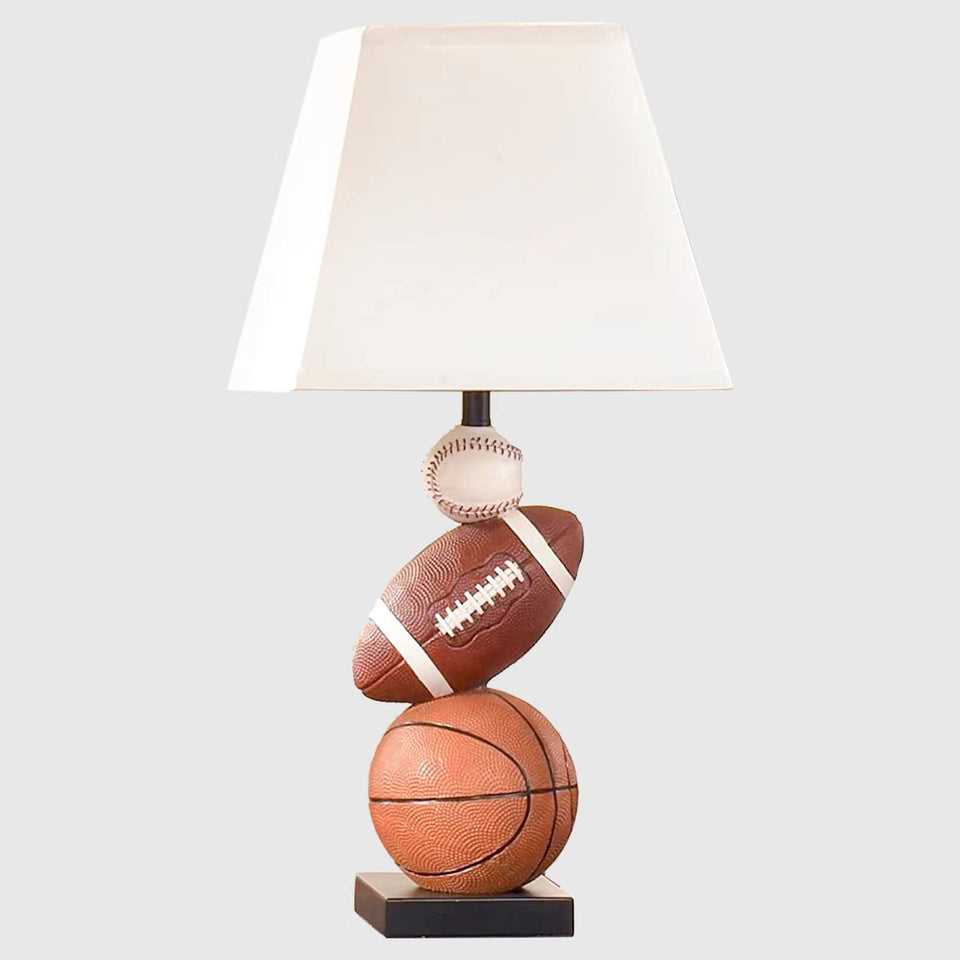 HERBESTBAY Football Kids Table Lamp front view provides cozy bedside lighting for playtime