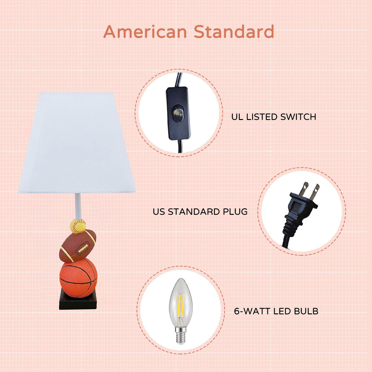 HERBESTBAY lamp height 14in fits compact desks and nightstands