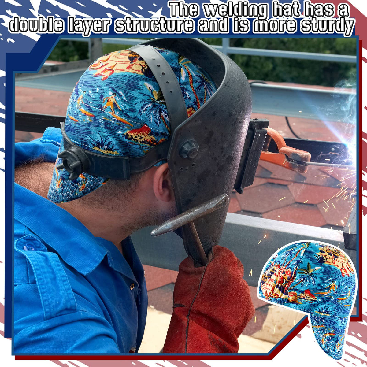Hercicy welding cap with sweat-absorption lining for comfortable all-day wear.