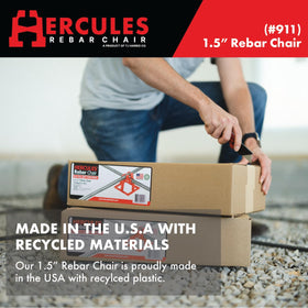 Hercules Plastic height 2.625 inches keeps rebar safely spaced during pours.