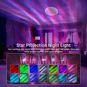 HERHOTER Northern lights aurora projection fills walls with enchanting colors for relaxation.