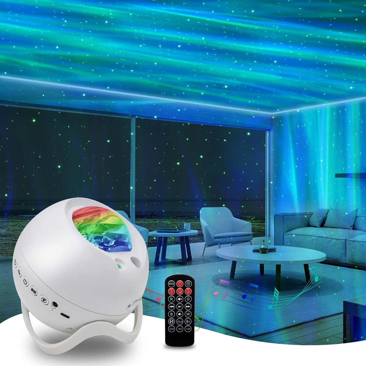 HERHOTER Star Projector with remote control provides easy mood lighting for bedrooms and game rooms.
