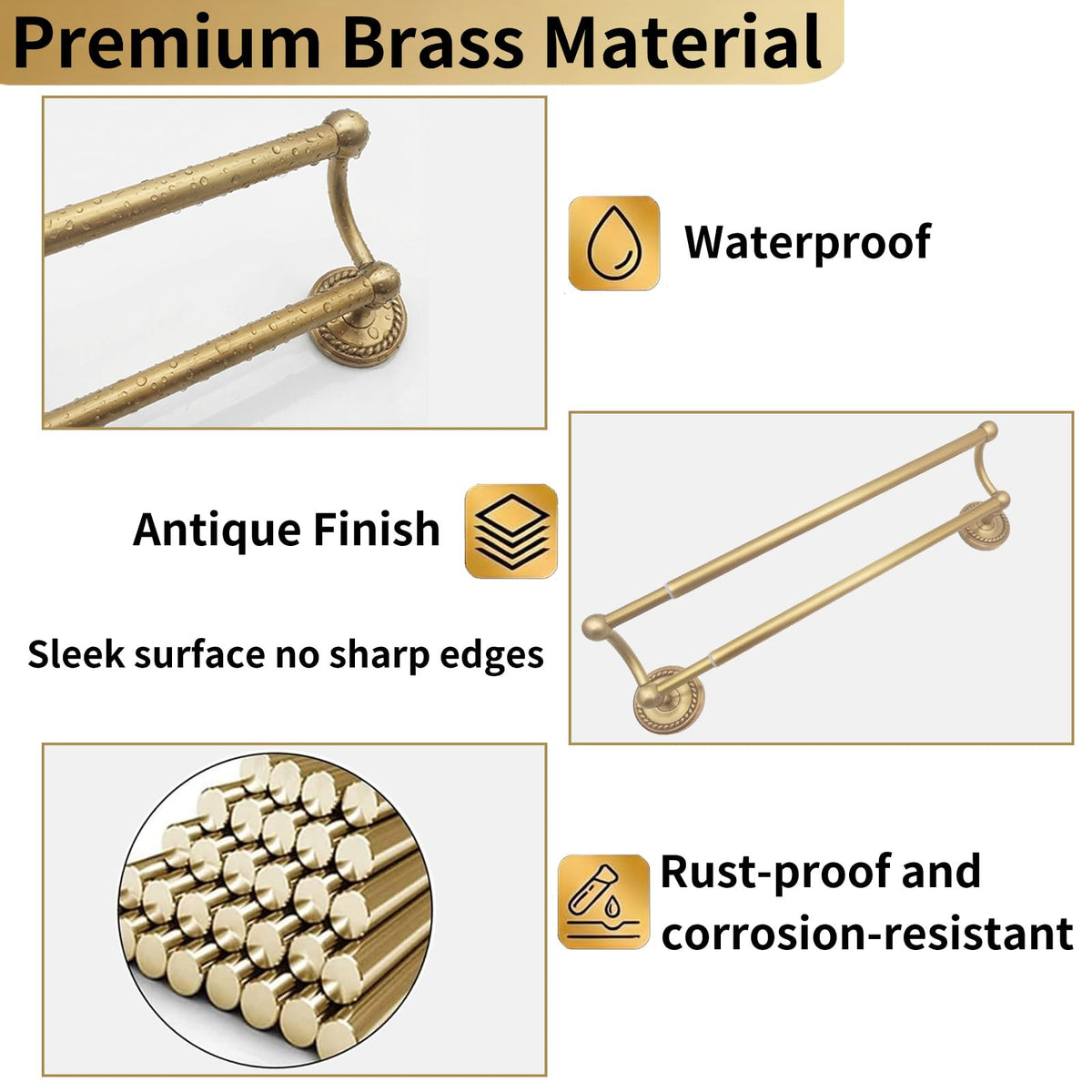 HERMARM adjustable bar length extension for flexible towel spacing.
