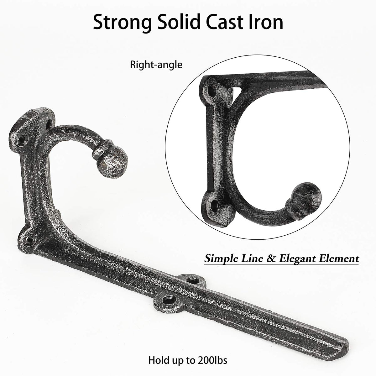 HERNGEE vintage design bracket features a right-angle hook