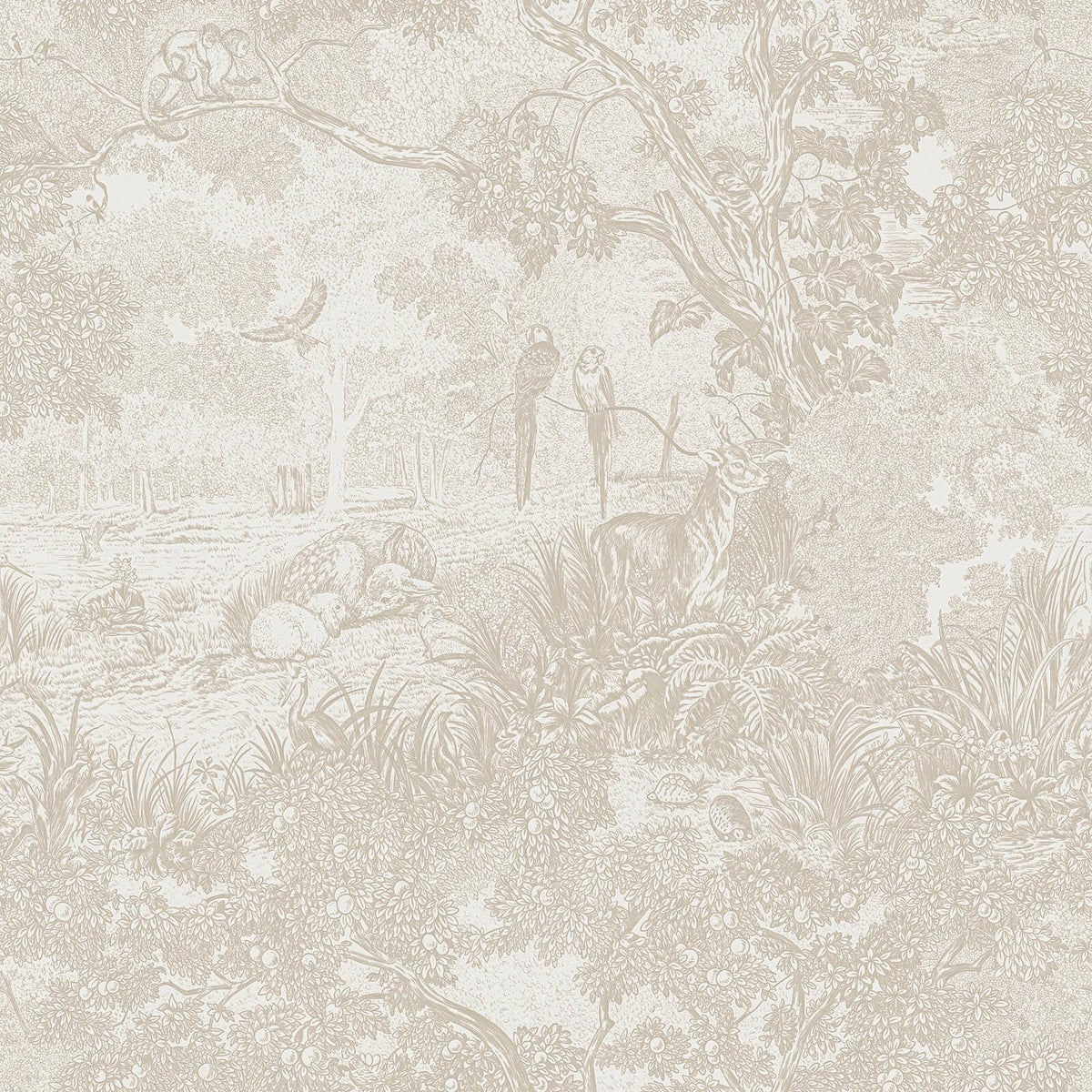 Heroad peel and stick wallpaper beige forest animals pattern for quick wall refresh.