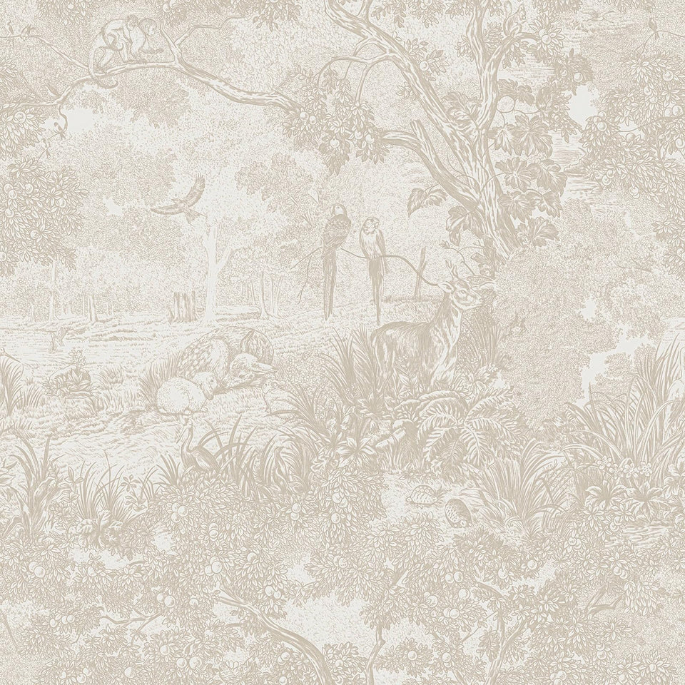 Heroad peel and stick wallpaper beige forest animals pattern for quick wall refresh.