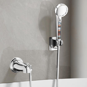 HEROBAI all-metal bathtub faucet sprayer attachment in chrome for durable use and versatile bathing.